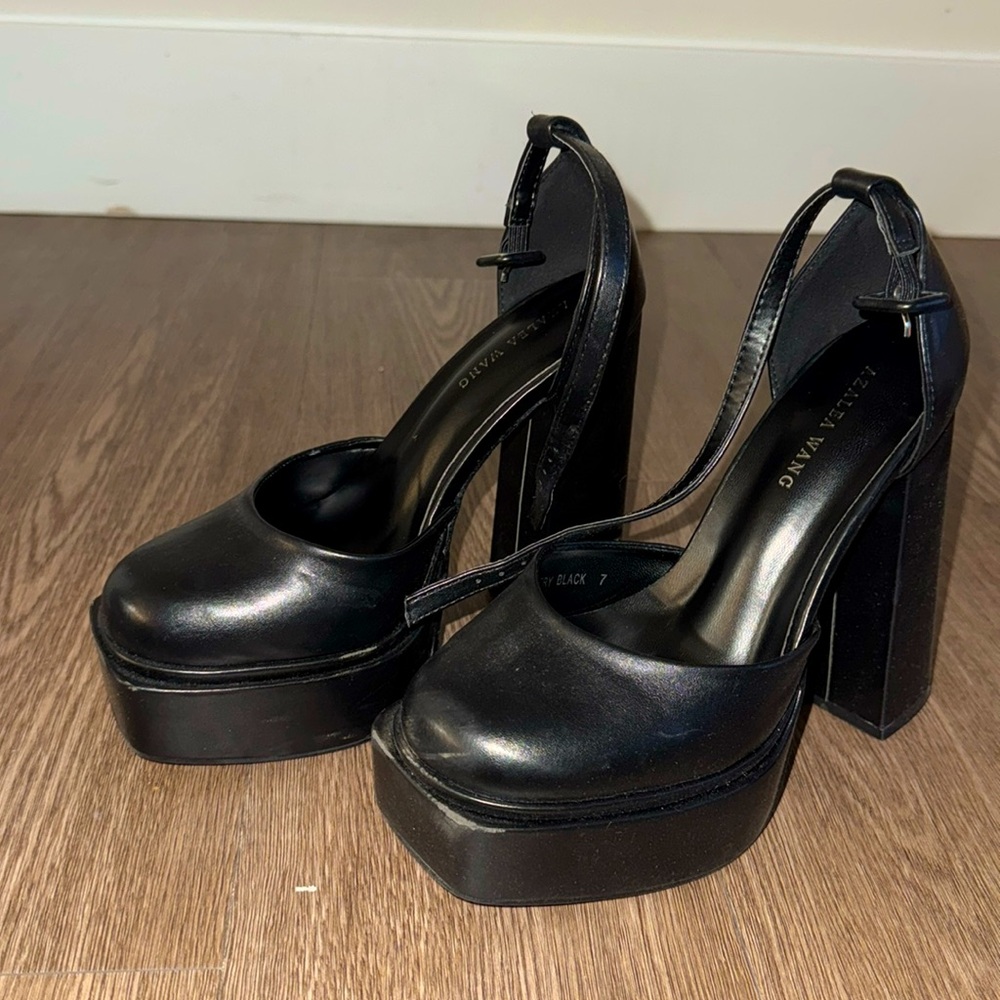 AZALEA WANG YUFFIE BLACK PLATFORM PUMP